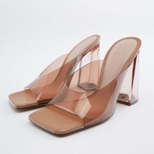 Zara Vinyl Heel Sandals